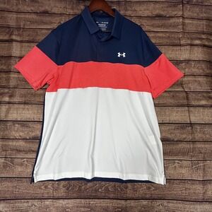 Under Armour The Playoff Polo T-Shirt  Tech‎ Performance Golf Colorblock Size XL